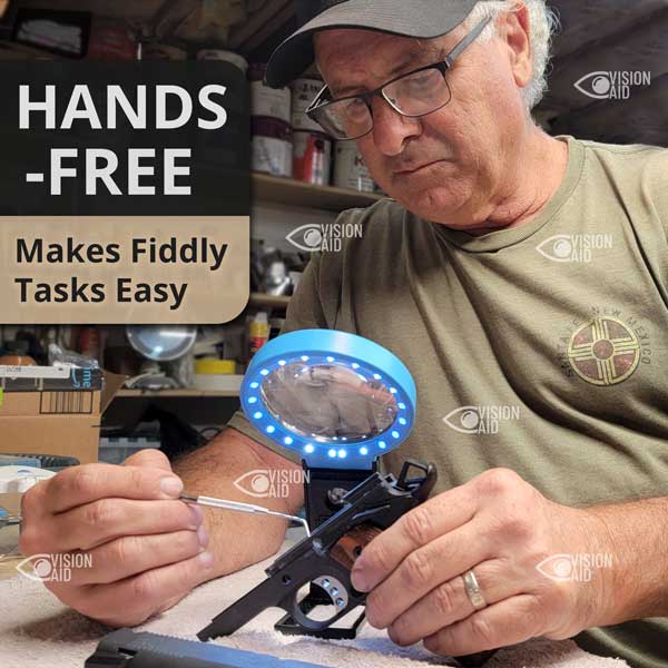 VISIONAID 30X Hands-Free Magnifier with Bright LED Lights - Hobby Edition