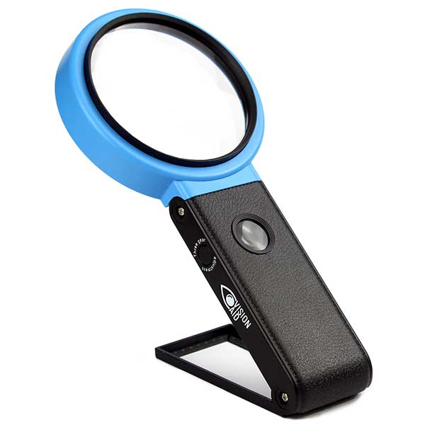 OKH Hands Free Magnifying Glasses with Light, Blue Light Blocking 160%  Magnification and Dual LED Lights, Includes flip up Magnifying Glasses for
