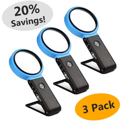 VISION AID ™ Magnifying Glasses With LED Light Case Hands-free
