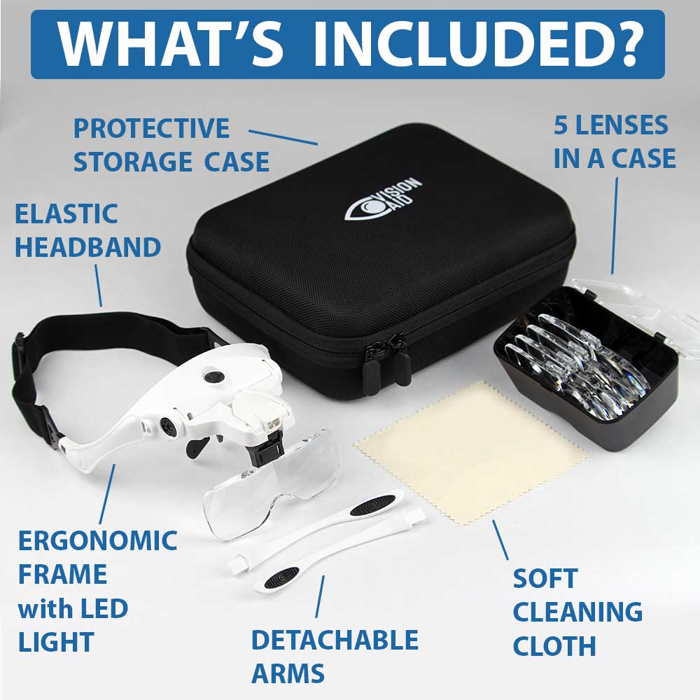 VISION AID Magnifying Glasses with A Storage Case (Battery Version) - Hobbyist Edition